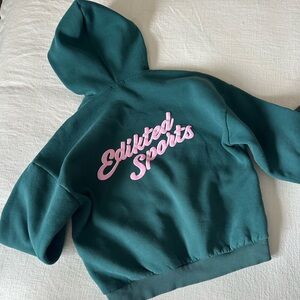 Edikted Teal Hoodie with Pink Logo